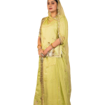 Mint Green Aari Sequins Poshak | Kundan Work on Bamber Satin | Jaipurio Designer Collection